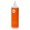 16 oz. Natural HDPE Cylinder Bottle with 24/410 Twist Open/Close Cap & Orange "Thinner" Embossed